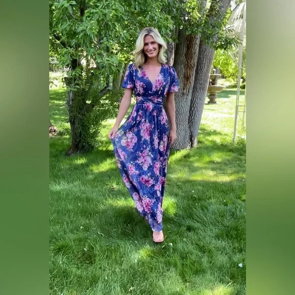 Baltic Born Blue Floral Maxi Dress - Picture 4 of 16